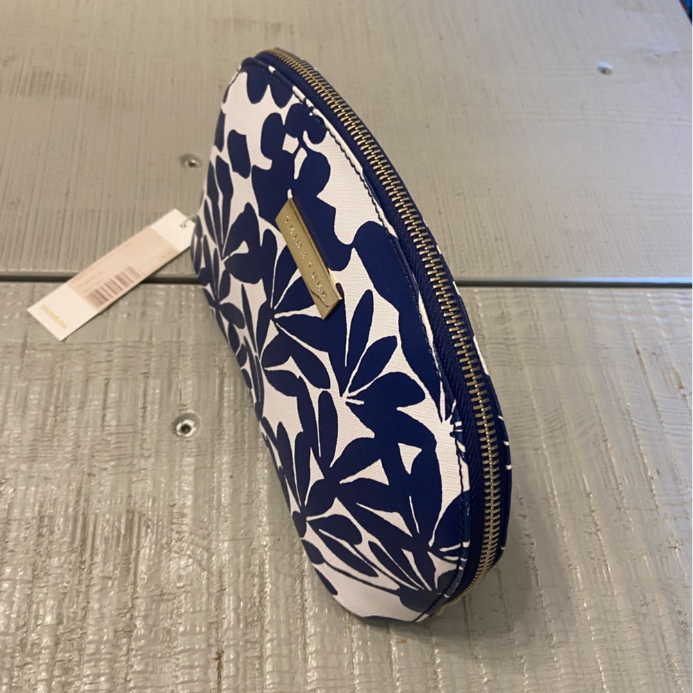 Trina Turk Cosmetic Bag Navy and White Floral